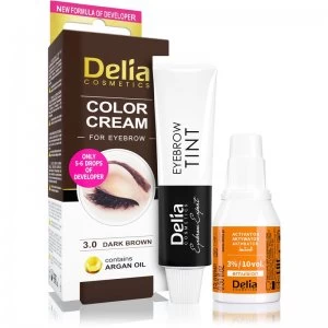 image of Delia Cosmetics Argan Oil Brow Color Shade 3.0 Dark Brown 15ml