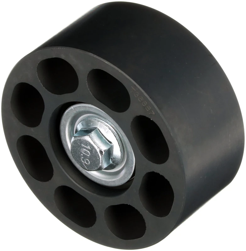 Image of GATES T36887 Idler Pulley FleetRunner Metal Deflection/Guide Pulley,v-ribbed belt (312)