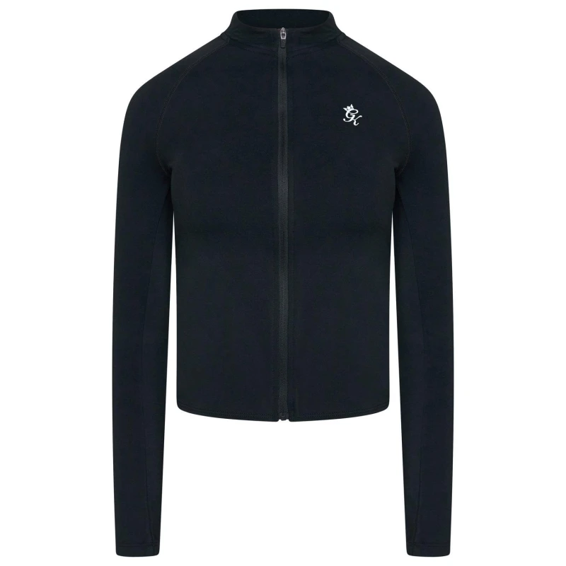 Image of Gym King Womens Full Zip Funnel Long Sleeve Slim Fit Performance Training Jacket Performance Jackets 8 (XS) Black 66148303310