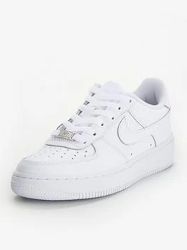 Image of Nike Air Force 1 (GS) Junior Shoe - White/White, Size 3