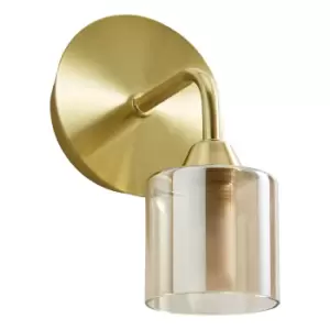 image of Spa Patras Single Wall Light Champagne Glass and Satin Brass