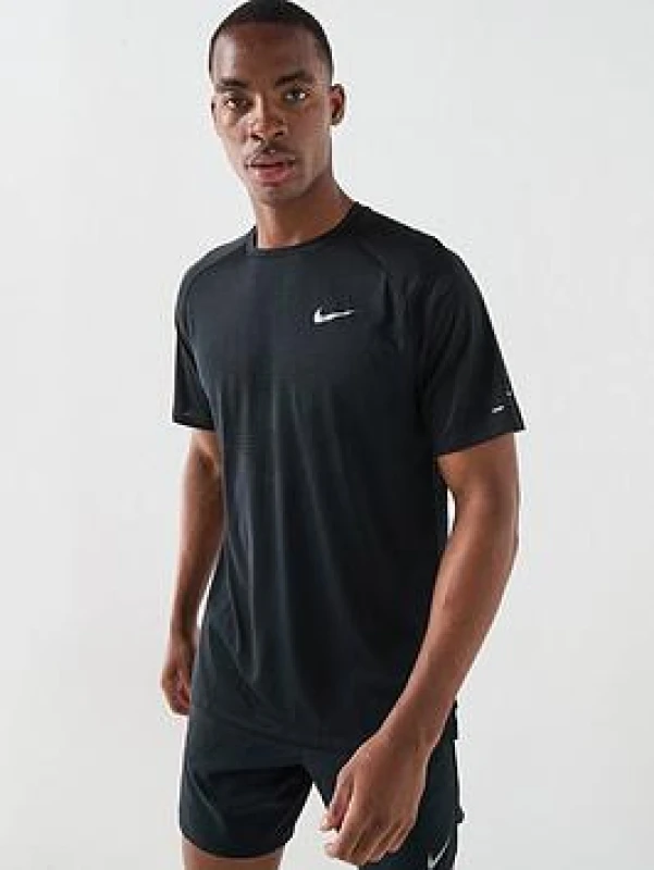 Image of Nike Mens Stride Short Sleeve Performance T-Shirt - Black Male 2XL
