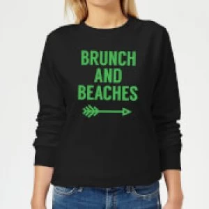 Image of Brunch and Beaches Womens Sweatshirt - Black - 5XL
