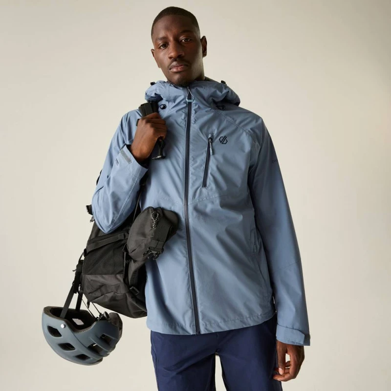 Image of Dare 2b Mens Breathe Out Waterproof Jacket in Light Blue Size: Medium Light Blue Male M