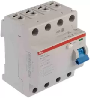 Image of ABB 4 Pole Type A Residual Current Circuit Breaker, 25A F204, 30mA