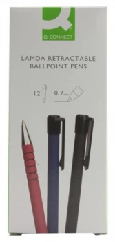 Image of Q-Connect Black Lamda Ballpoint Pen (Pack of 12)