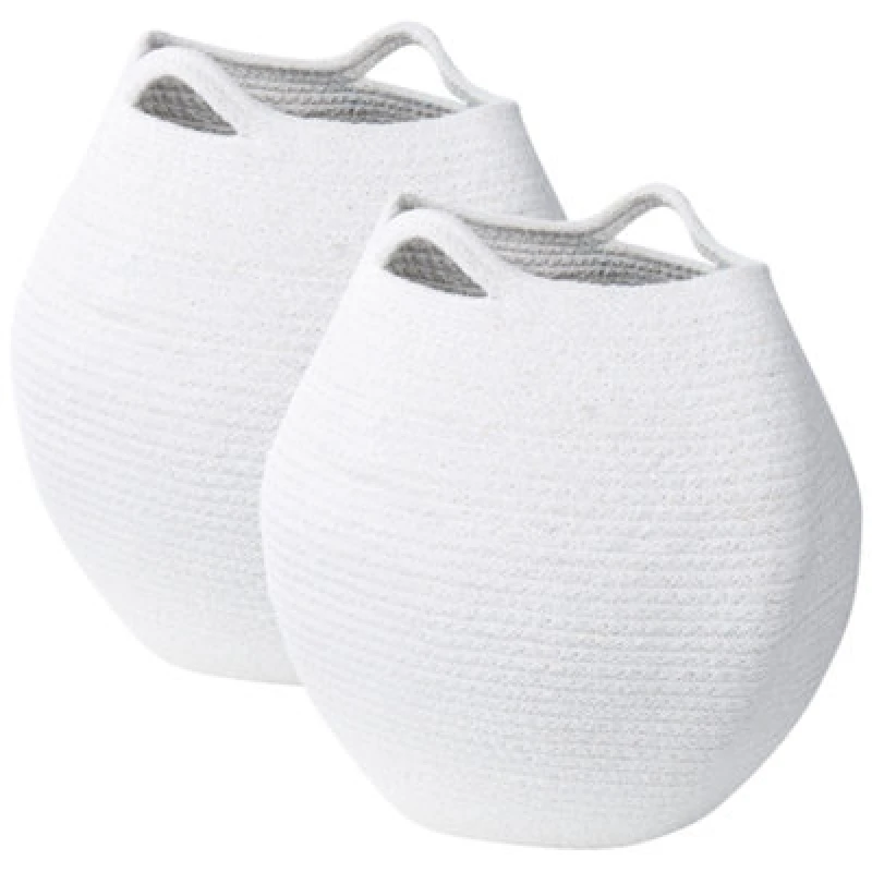 Image of Beliani Set Of 2 Baskets Panjgur Cotton White