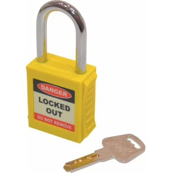 image of Safety Lockout Yellow Key Padlock - 20MM - Matlock