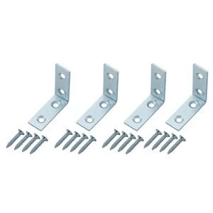 image of Zinc-plated Mild steel Corner bracket (L)40mm Pack of 4