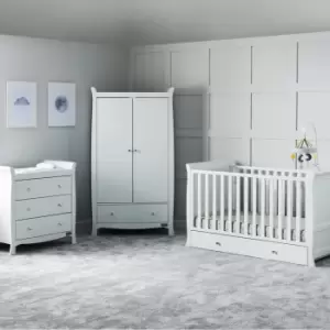 image of Ickle Bubba Snowdon Classic 3 Piece Nursery Furniture Set White