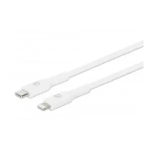 Image of Manhattan USB-C to Lightning Cable Charge & Sync 0.5m White For Apple iPhone/iPad/iPod Male to Male MFi Certified (Apple approval program) 480 Mbps (U