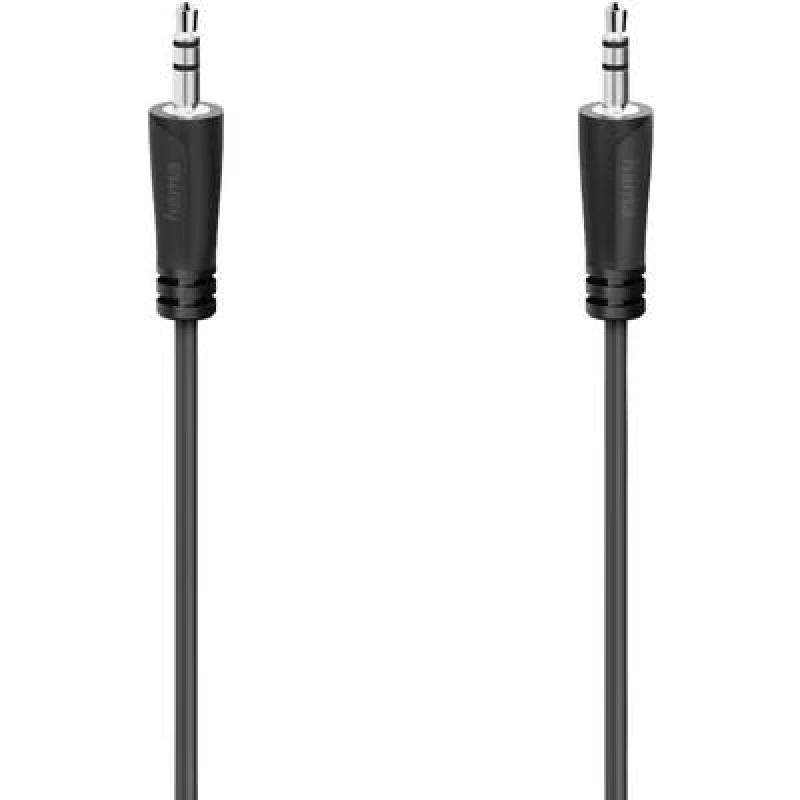 Image of Hama Hama 00205116 Jack Audio/phono Cable [1x Jack plug 3.5mm - 1x Jack plug 3.5 mm] 5m Black 00205116