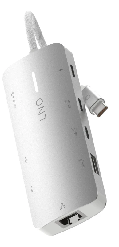 Image of LINQ byELEMENTS LINQ 8in1 Pro USB-C 10Gbps Multiport Hub with 4K HDMI, Ethernet and Card Reader LQ49081