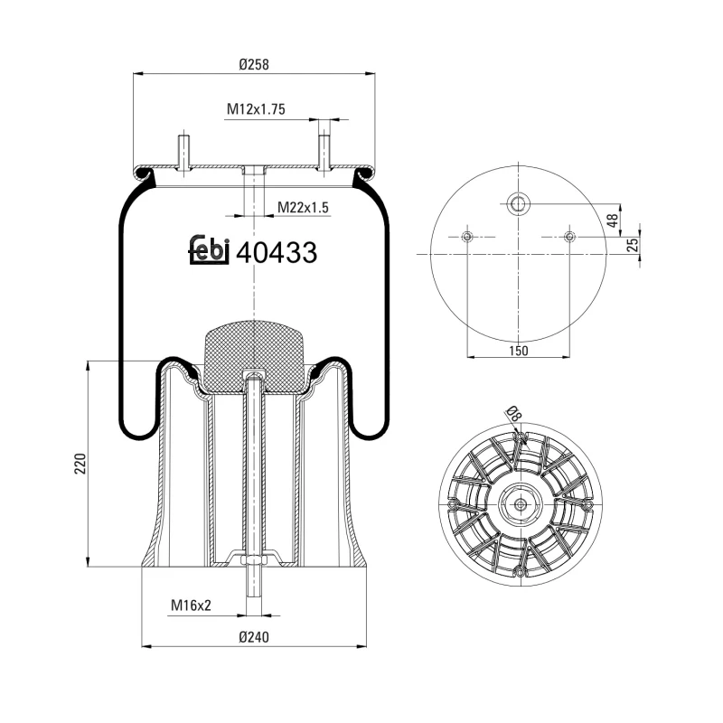 Image of FEBI BILSTEIN 40433 Boot, air suspension Boot,air suspension (324)