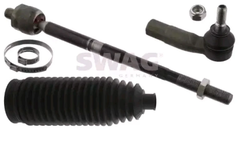 Image of SWAG 30 94 9046 Tie Rod Front Axle Right, with nuts, with bellow Rod Assembly (284)