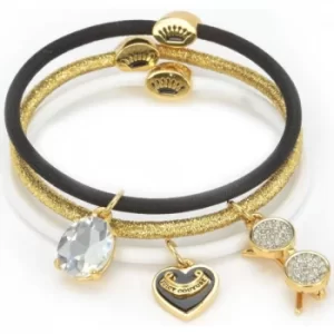 Image of Ladies Juicy Couture PVD Gold plated Charmy Elastics Hair Elastics