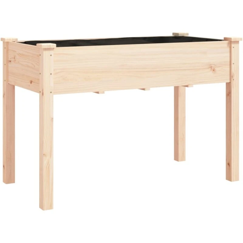 Image of vidaXL Planter w/ Liner 118x59x76cm Solid Wood Fir, Brown 364233