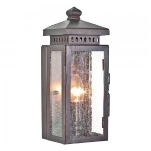 image of 1 Light Outdoor Wall Lantern Light Old Bronze IP43, E14