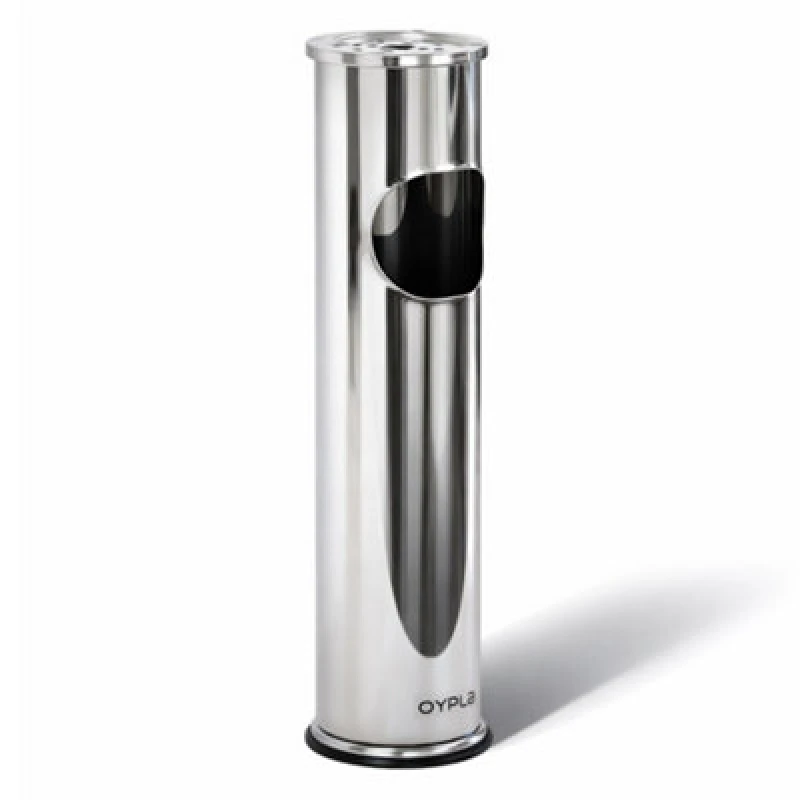 Image of Oypla Free Standing Stainless Steel Ashtray Rubbish Bin Silver