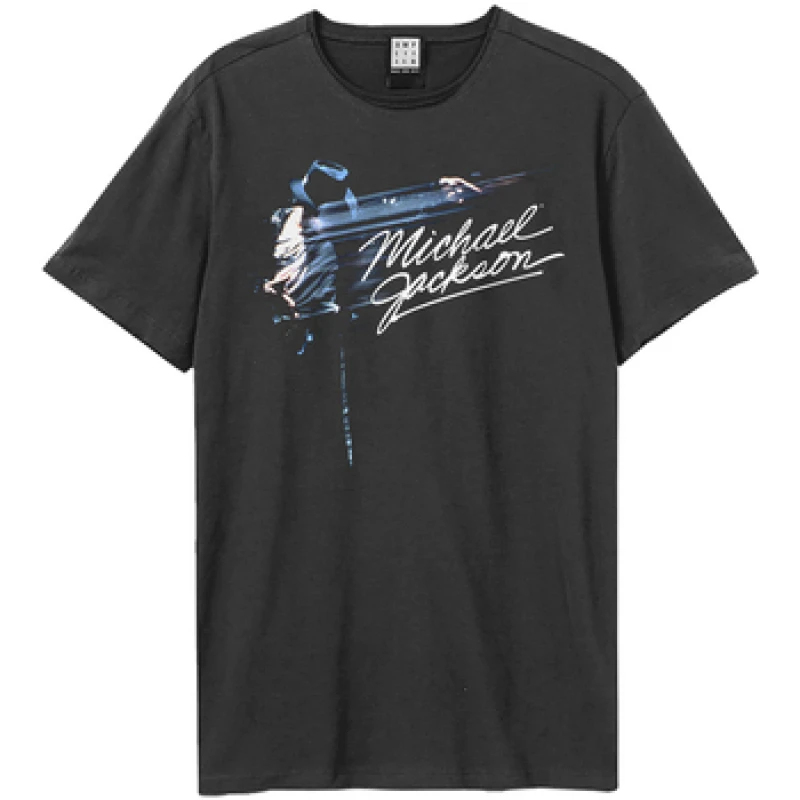 Image of Amplified Amplified Men King Of Pop Michael Jackson T-Shirt in Charcoal Size: X-Small Charcoal XS Male 5063693956424