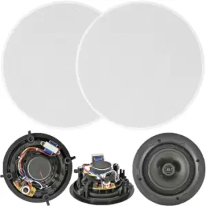 image of QUALITY Pair Of 6.5" 100W 2 Way Low Profile Ceiling Speaker 100V 8Ohm Wall Slim