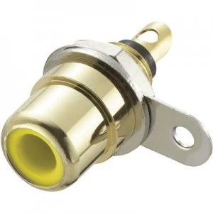 Image of RCA connector Socket vertical vertical Number of pins 2 Yellow Conrad Components