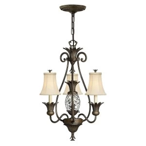 Image of Multi Arm Chandelier 3 Light Pearl Bronze Finish, E14