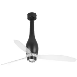 Image of Faro eterfan - LED Matt Black, Transparent Ceiling Fan with dc Motor Smart - Remote Included, 3000K