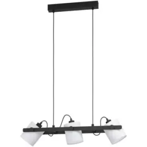 image of Netlighting Hornwood 3 Lamp Straight Bar Pendant Ceiling Light Black