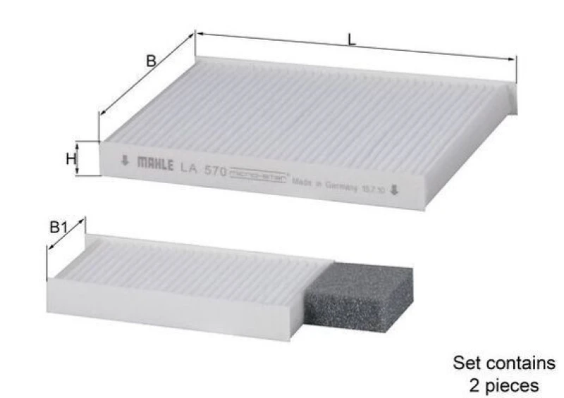 Image of Pollen filter MAHLE LA 570/S