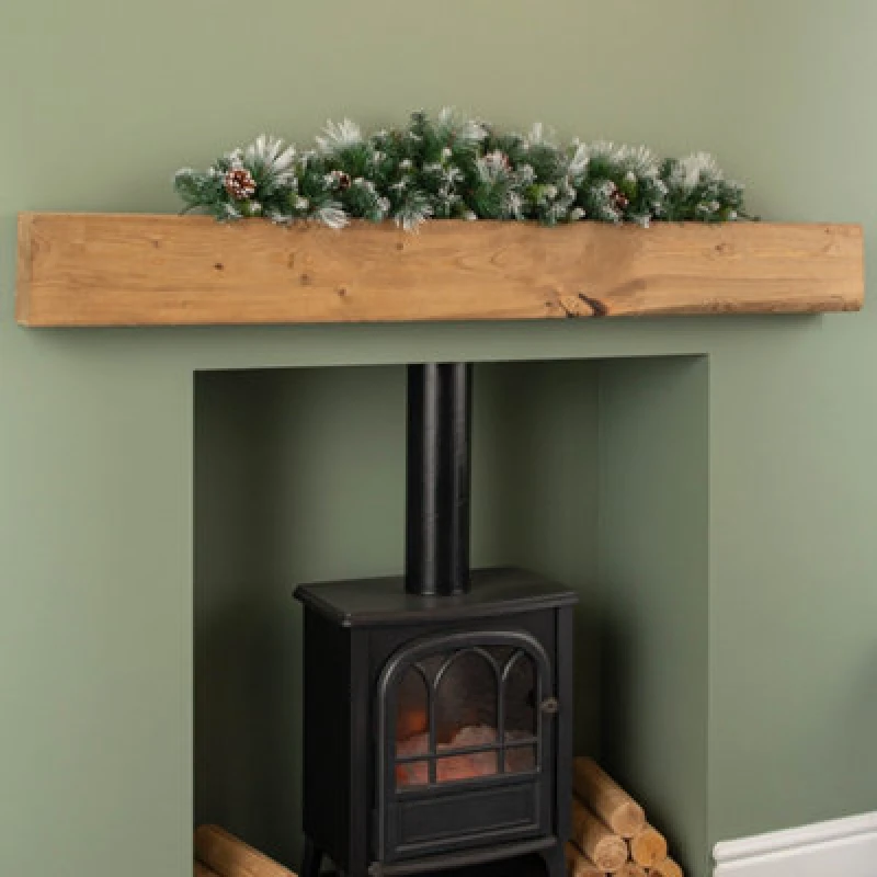 Image of Samuel Alexander 90Cm (3ft) Frosted Glacier Christmas Swag With Pine Cones