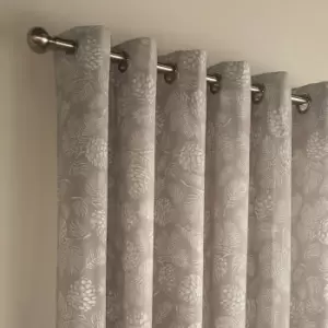 Image of Irwin Stone Eyelet Curtains Grey and White