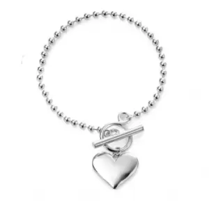 image of Beginnings Sterling Silver Heart Ball Chain Bracelet B5073