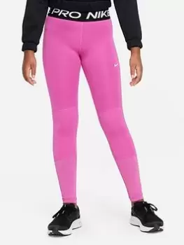 Image of Nike Older Girls Pro Leggings - Pink, Size L=12-13 Years