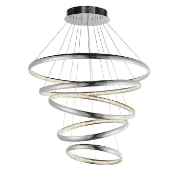 Image of Ozias LED Ceiling Pendant Chrome Plate & Clear Crystal Glass