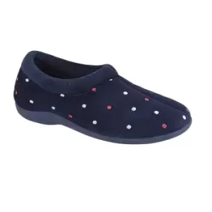 image of Sleepers Womens/Ladies Sophie Velour Slippers (6 UK) (Navy)