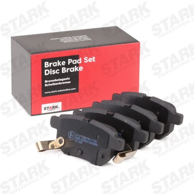 Image of STARK SKBP-0011244 Brake pad set Rear Axle, with acoustic wear warning, without accessories Brake Pad Set,disc brake (402)