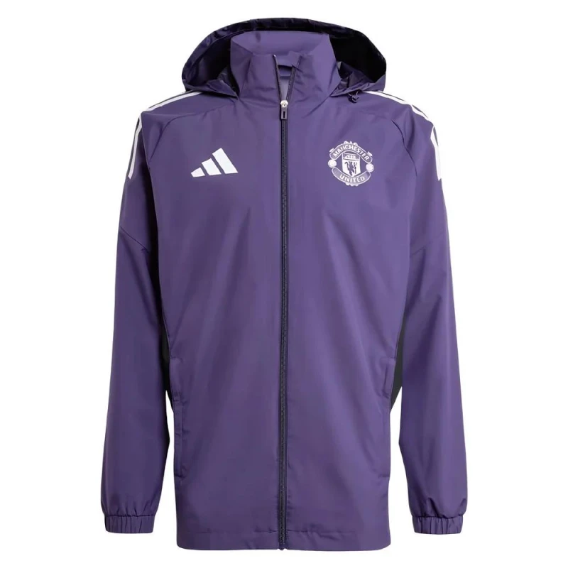 Image of Manchester United FC Mens 2025/26 Manchester United All-Weather Jacket in Purple Size: Medium Purple Male M