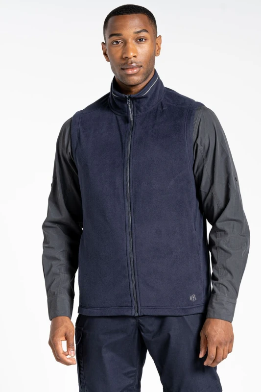 Image of Craghoppers Craghoppers Men Mens 'Expert Corey' Full Zip Fleece Vest in Navy Size: Small Navy S Male 5054904703760