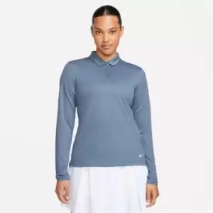 Image of Nike Long Sleeve Victory Polo Shirt Womens - Blue