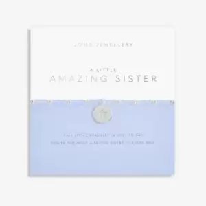 Image of Live Life In Colour Amazing Sister Silver And Blue 17.5cm Bracelet 6222
