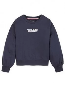 Image of Tommy Hilfiger Girls Iridescent Badge Sweat - Navy