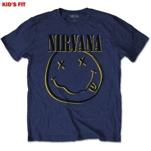 Image of Nirvana - Inverse Smiley Kids 13 - 14 Years T-Shirt - Blue
