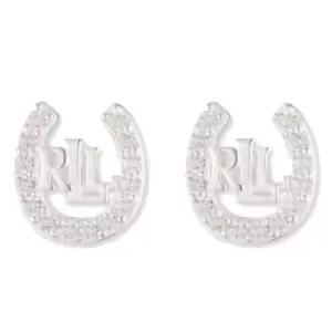 Image of Ladies Lauren Ralph Lauren Logo Horseshoe Stud Earrings