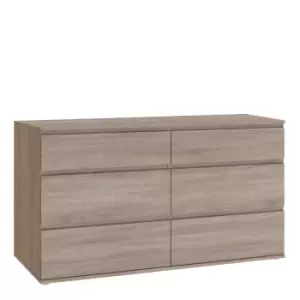 image of Nova Wide Chest Of 6 Drawers (3+3) In Truffle Oak Effect