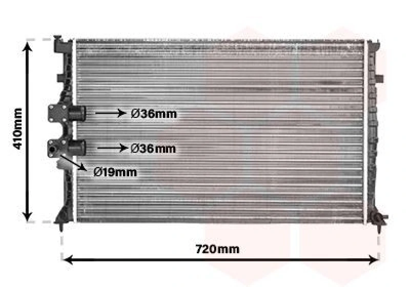 Image of VAN WEZEL Engine radiator VAN WEZEL 40002177