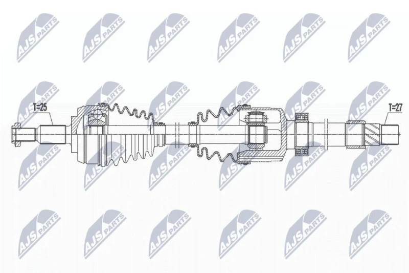 Image of NTY NPW-RE-167 Drive shaft Automatic Transmission, 1st front axle right Drive Shaft (13)
