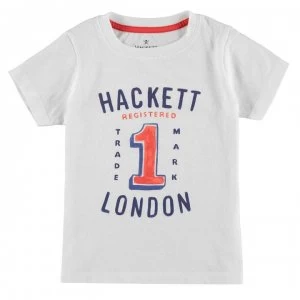 image of Hackett Hackett Short Sleeve No 1 Print T Shirt - 800 Navy