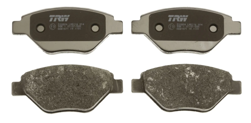 Image of TRW GDB1571 Brake pad set not prepared for wear warning indicator Brake Pad Set,disc brake (402)