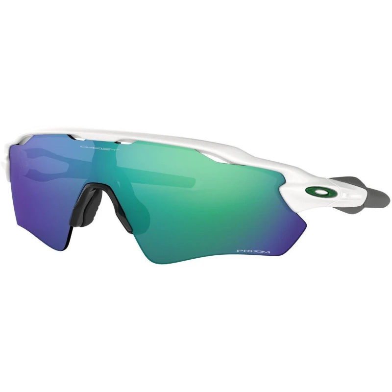 Image of Oakley RADAR EV PATH Running Glasses Prizm Team Colors Polished White Prizm Jade Iridium